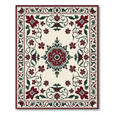 Traditional Persian Red Red Floral Medallion Persian Area Rug
