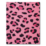 Plush Hot Pink Leopard Shag Area Rug