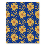 Royal Blue Gold Floral Damask Area Rug