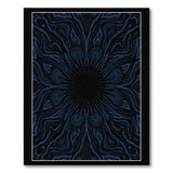 Navy Blue Peacock Eye Abstract Area Rug