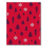 Red Pine Tree Snowflake Winter Area Rug