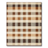 Rustic Farmhouse Brown and Tan Brown Tan Plaid Woven Area Rug