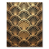 Gold Art Deco Fan Geometric Area Rug