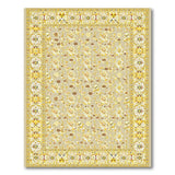 Beige Floral Persian Area Rug with Gold Border