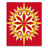 Red Bold Red Starburst Geometric Area Rug