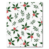 Festive Holly Berry Leaves Pattern Rug