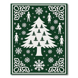 Yoga Christmas Tree Silhouette Green Area Rug