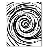 Geometric Modern Black and White Hypnotic Black White Spiral Area Rug