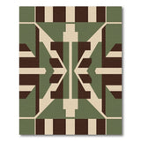 Symmetrical Green Geometric Area Rug