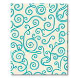 Blue and Teal Teal Swirl Abstract Area Rug on Beige