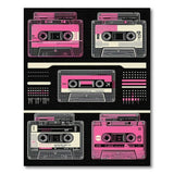 Retro Pink Cassette Tape Area Rug