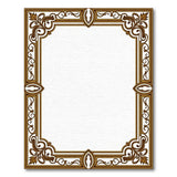 Ornate Gold and Silver Ornate Gold Filigree Border Area Rug