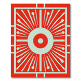 Bold Red Sunburst Geometric Area Rug