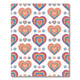 Multi-color and Patterns Rainbow Heart Paw Print Area Rug