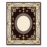 Ornate Gold Fleur-de-Lis Medallion Rug