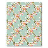 Teal Pink Floral Geometric Area Rug