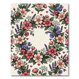 Romantic Floral Wreath Hearts Area Rug