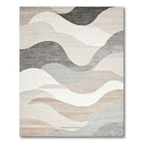 Abstract Layered Waves Neutral Area Rug