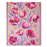 Pink Vibrant Pink Tulip Floral Area Rug