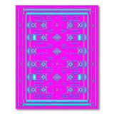 Pink Teal Geometric Southwestern Area Rug