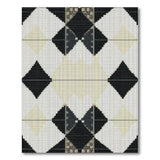 Bold Black White Diamond Geometric Rug