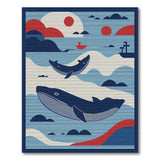 Majestic Whale Ocean Sunset Area Rug