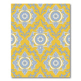 Yellow Blue Persian Floral Medallion Rug