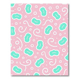 Playful Pink Area Rug with Green Cartoon Blobs