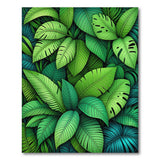 Boho Chic Green Lush Green Monstera Leaves Area Rug