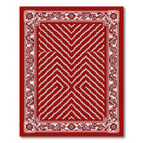 Red Geometric Persian Area Rug with Ornate Border