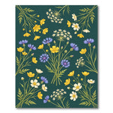 Emerald Green Wildflower Meadow Area Rug