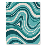 Wave Teal Wave Abstract Area Rug
