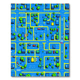 Retro Pixel City Street Kids Rug