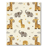 Playful Giraffe Elephant Nursery Rug