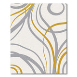 Gold Swirl Abstract Area Rug in Gray