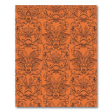 Orange Ornate Peacock Mask Area Rug
