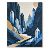 Crystal Peaks Mountain Valley Blue Rug