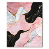 ODIKA Pink and Gold Marble Abstract Washable Area Rug, Low Pile Non-Slip Living Room Carpet