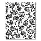 Black Fern Frond Line Art Area Rug