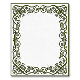 Ornate Green Vine Floral Border Rug