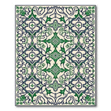 Intricate Navy Green Traditional Persian Area Rug