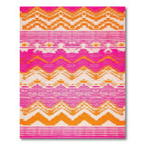 Vibrant Pink Orange Chevron Zigzag Area Rug