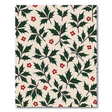 Festive Holly Leaves Berries Pattern Rug