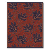 Vintage Red Floral Leaf Area Rug