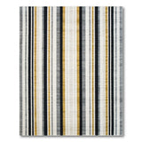 Bold Vertical Striped Area Rug in Black Grey Yellow