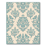 Blue and Teal Teal Damask Floral Vintage Area Rug