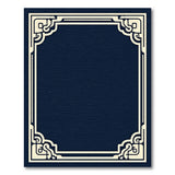 Navy Blue Ornate Geometric Border Rug