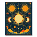 Triple Sun Eclipse Celestial Desert Rug