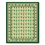 Floral Vintage Green Green Shamrock Clover Area Rug