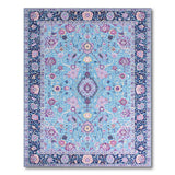 Blue and Teal Teal Persian Floral Medallion Area Rug